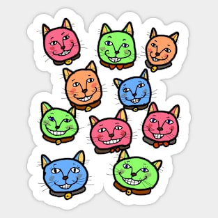 Happy Cheery Smiling Cats Sticker